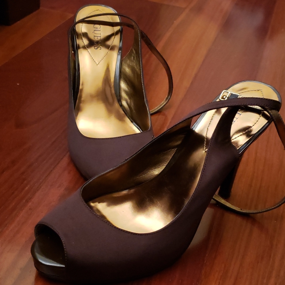 Guess satin high heels